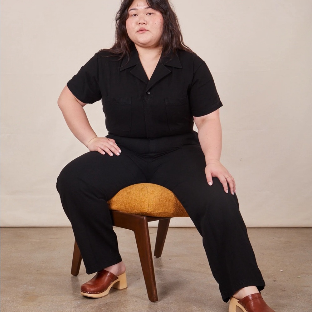 Big bud press sz large black short sleeve jumpsuit